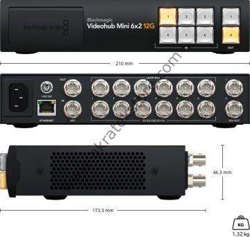Blackmagic Videohub Mini 6x2 12G